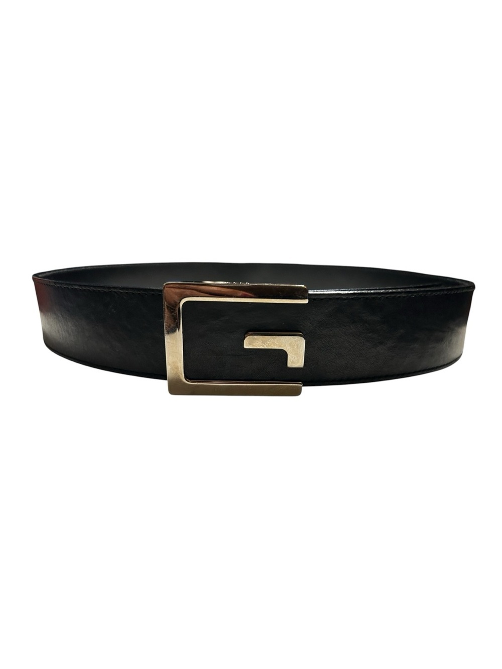 Gucci Tom Ford Square G Buckle Belt Black Leather Vintage 90s Size 85 - 34